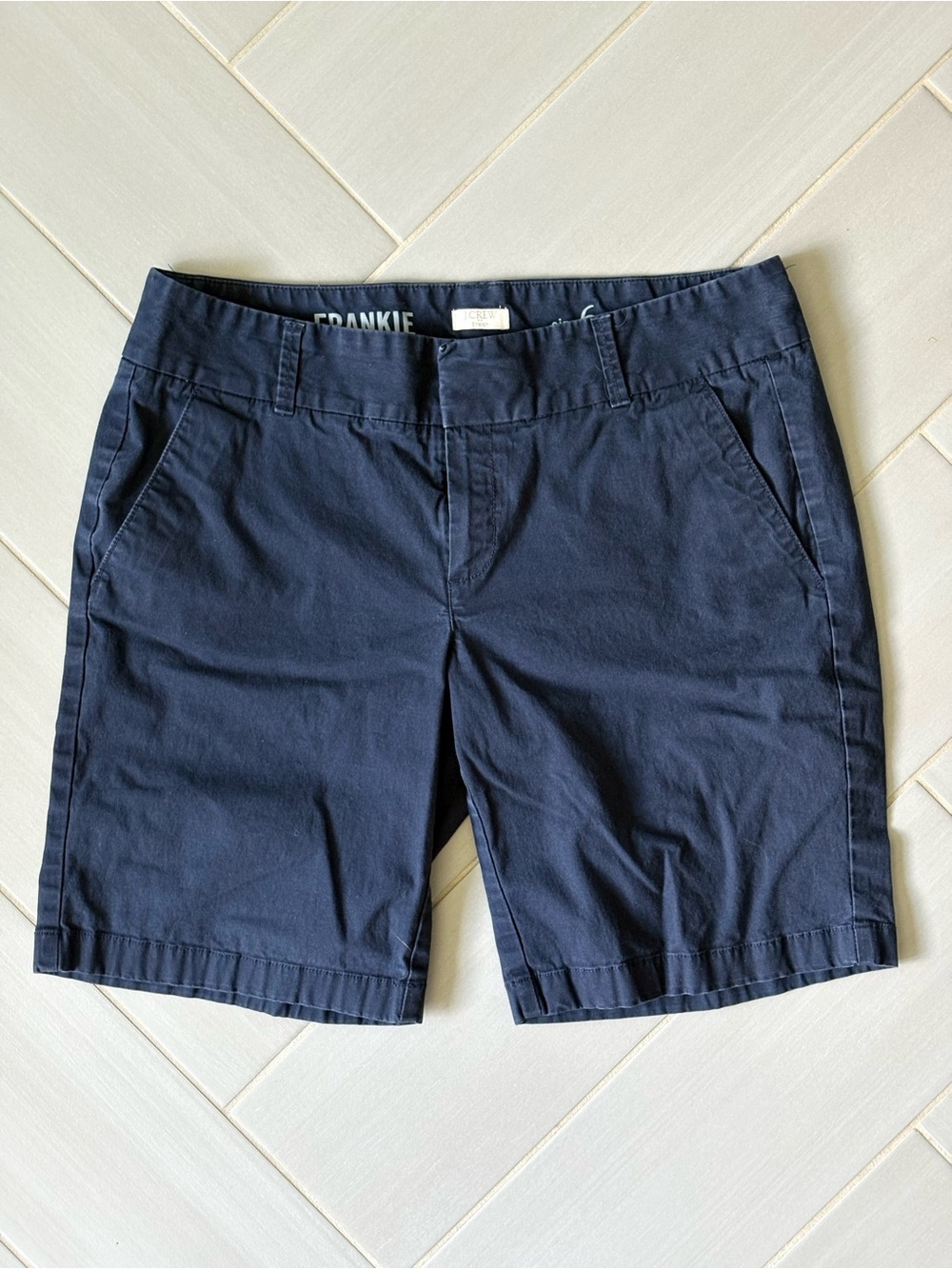 J. Crew Frankie Navy Cotton Blend Women's Bermuda Shorts
